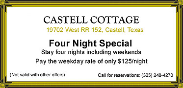 Castell Cottage on the Llano River Coupon