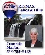 Jeanette Martin, Re/MAX Lakes and Hills in the Texas Hill Country