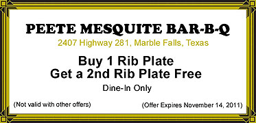 Peete Mesquite Bar-B-Q Marble Falls, Texas