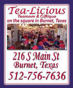 Tea-Licious Tearoom and Giftique in Burnet, Texas
