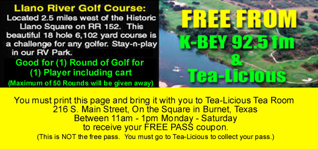 You must pick-up your passes at Tea-licious in Burnet