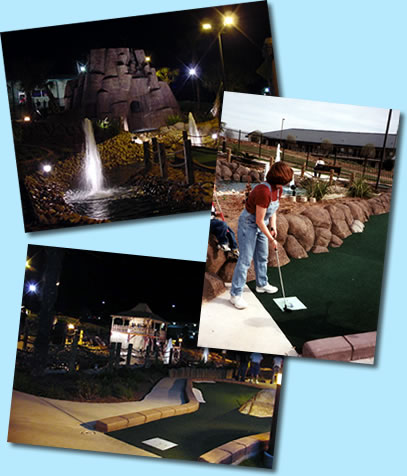Miniature golf course, Miniature bowling lanes, Arcade and more at Rockhopper's in Marble Falls, Texas
